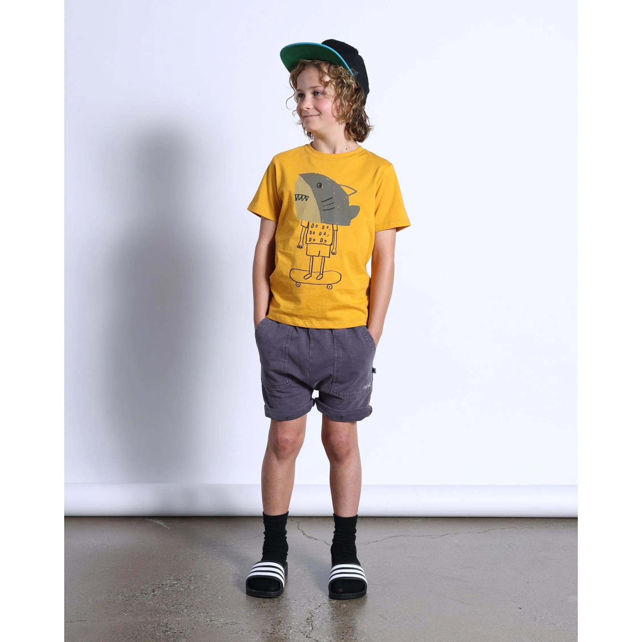 Shark Mask Tee- Mustard