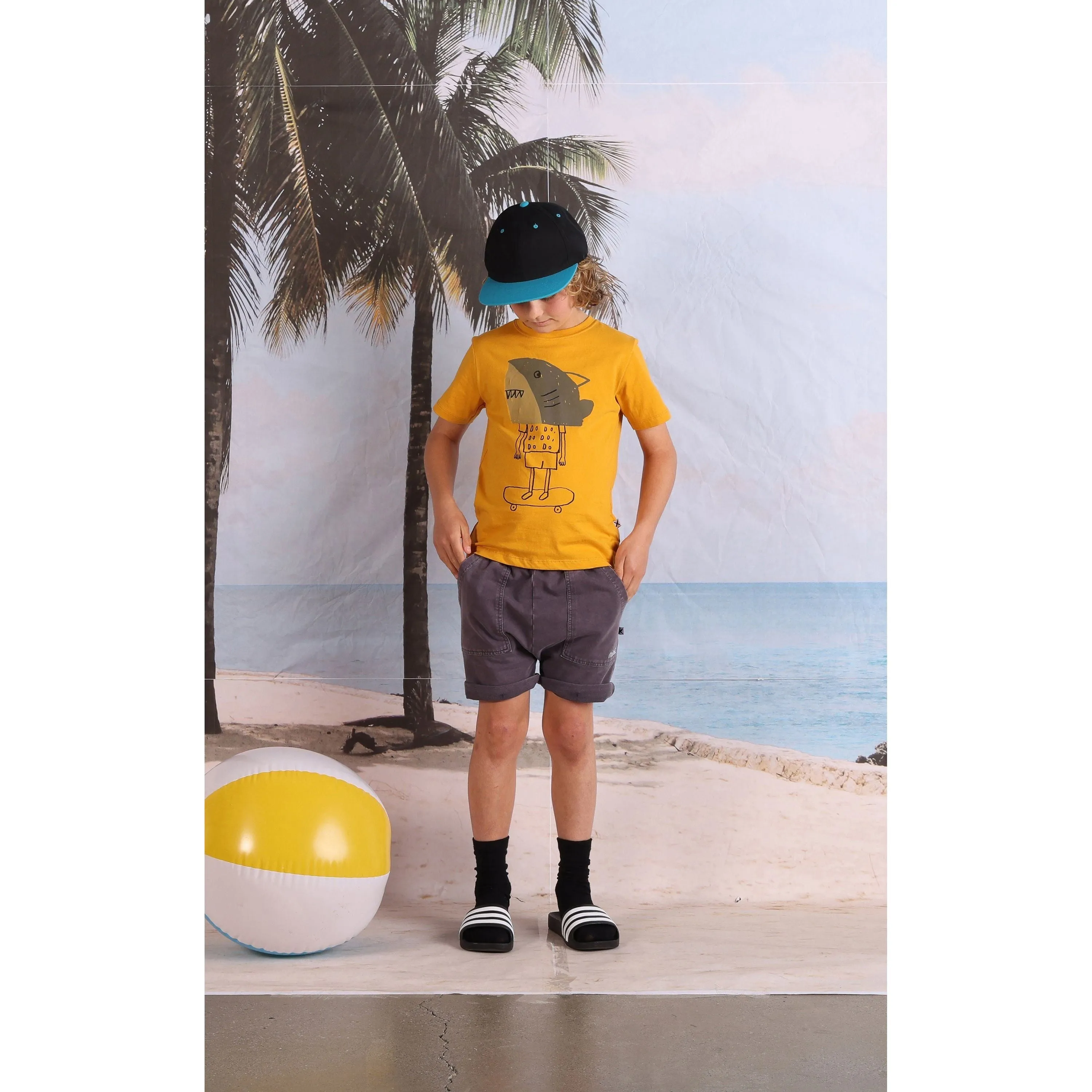 Shark Mask Tee- Mustard