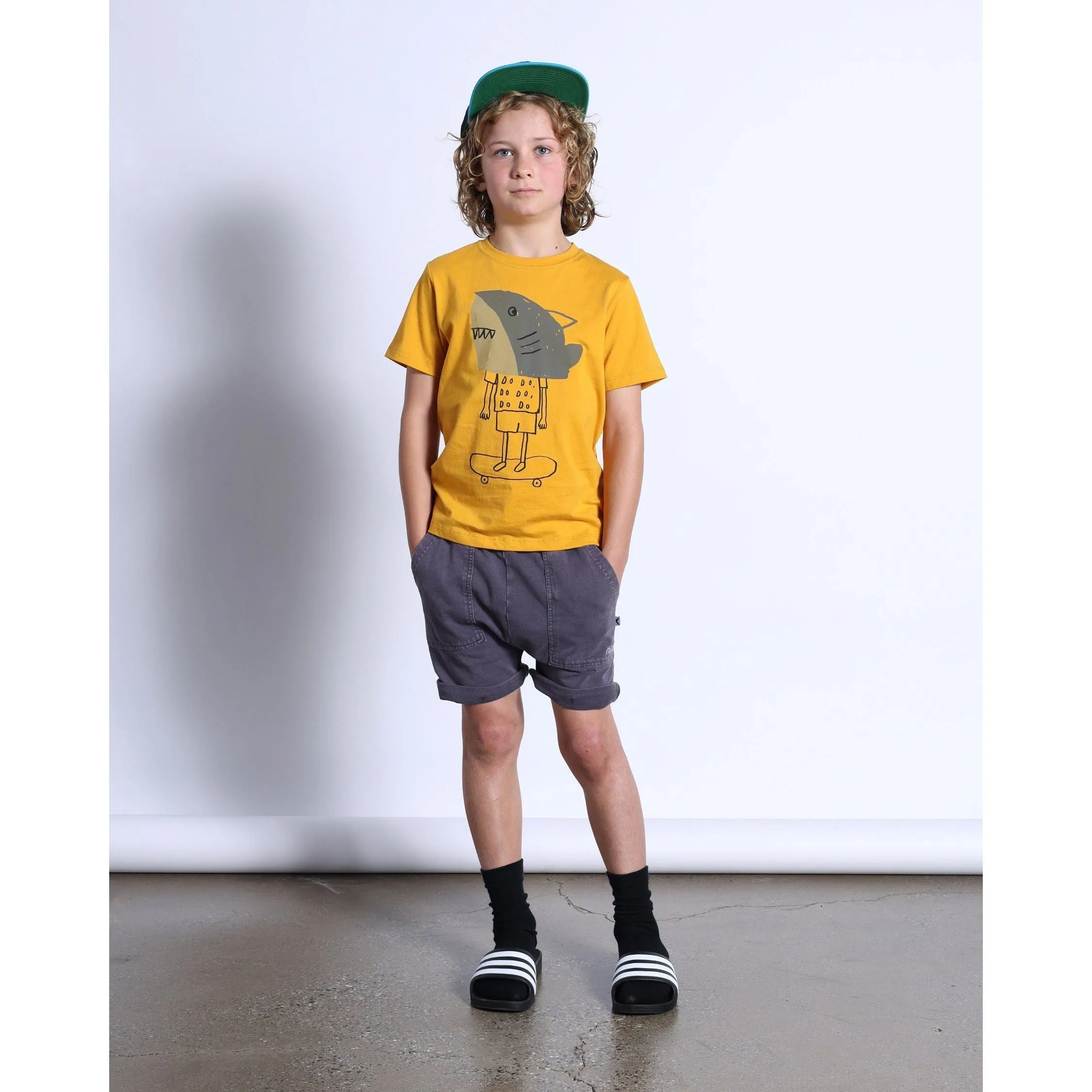 Shark Mask Tee- Mustard