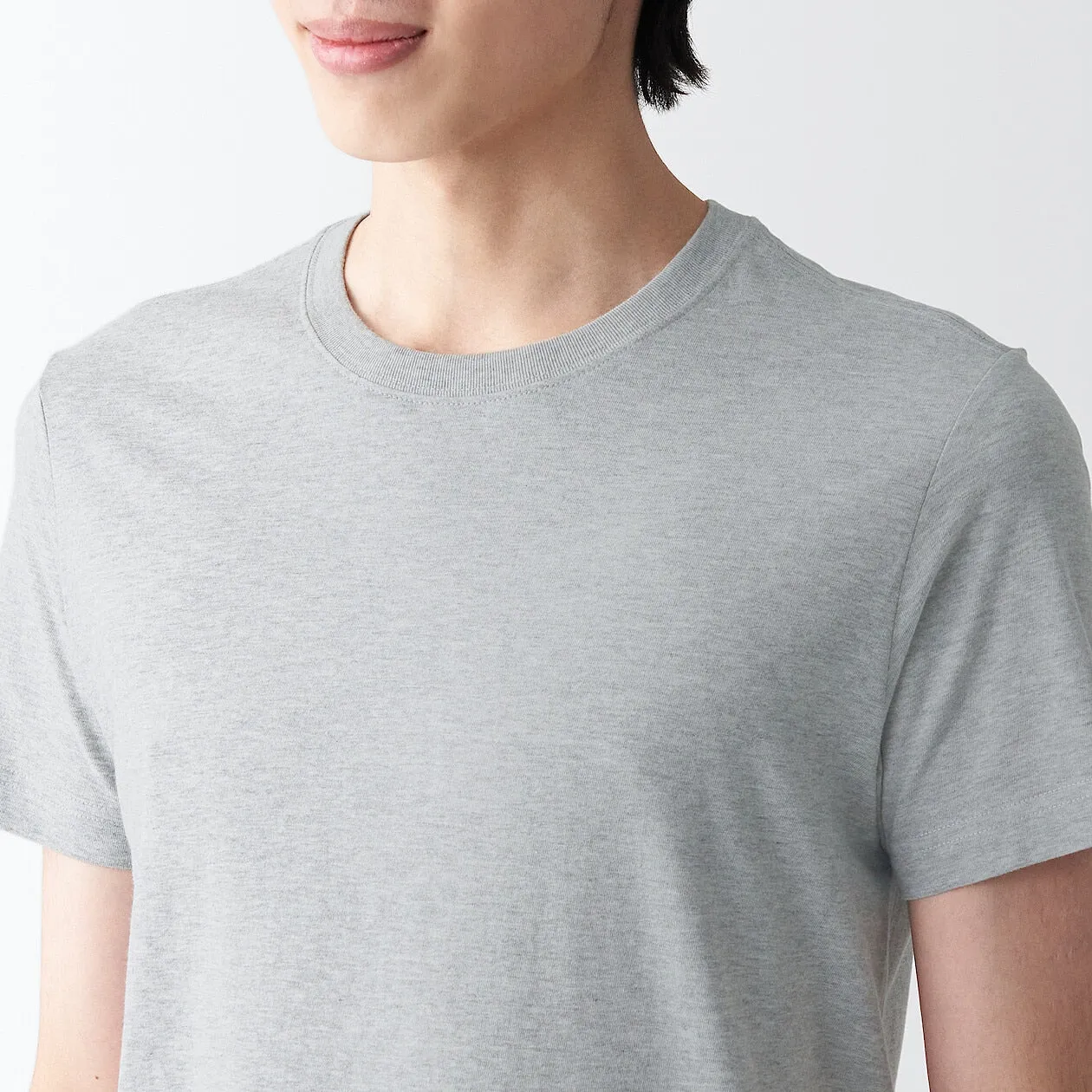 Side Seamless Jersey Crew neck T-Shirt Grey XL