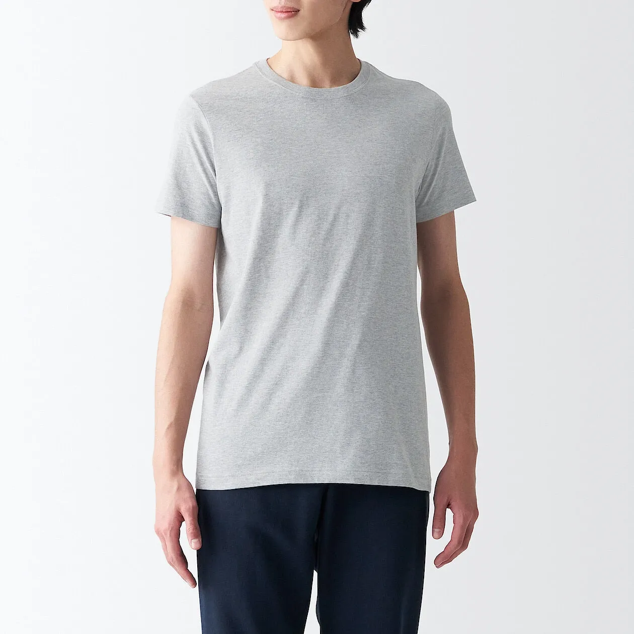 Side Seamless Jersey Crew neck T-Shirt Grey XL