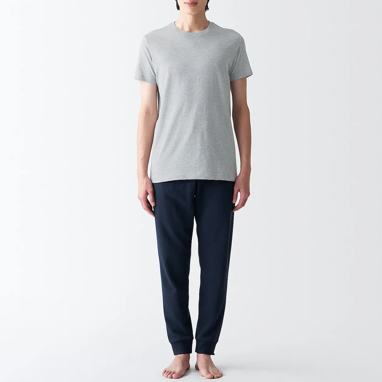 Side Seamless Jersey Crew neck T-Shirt Grey XL