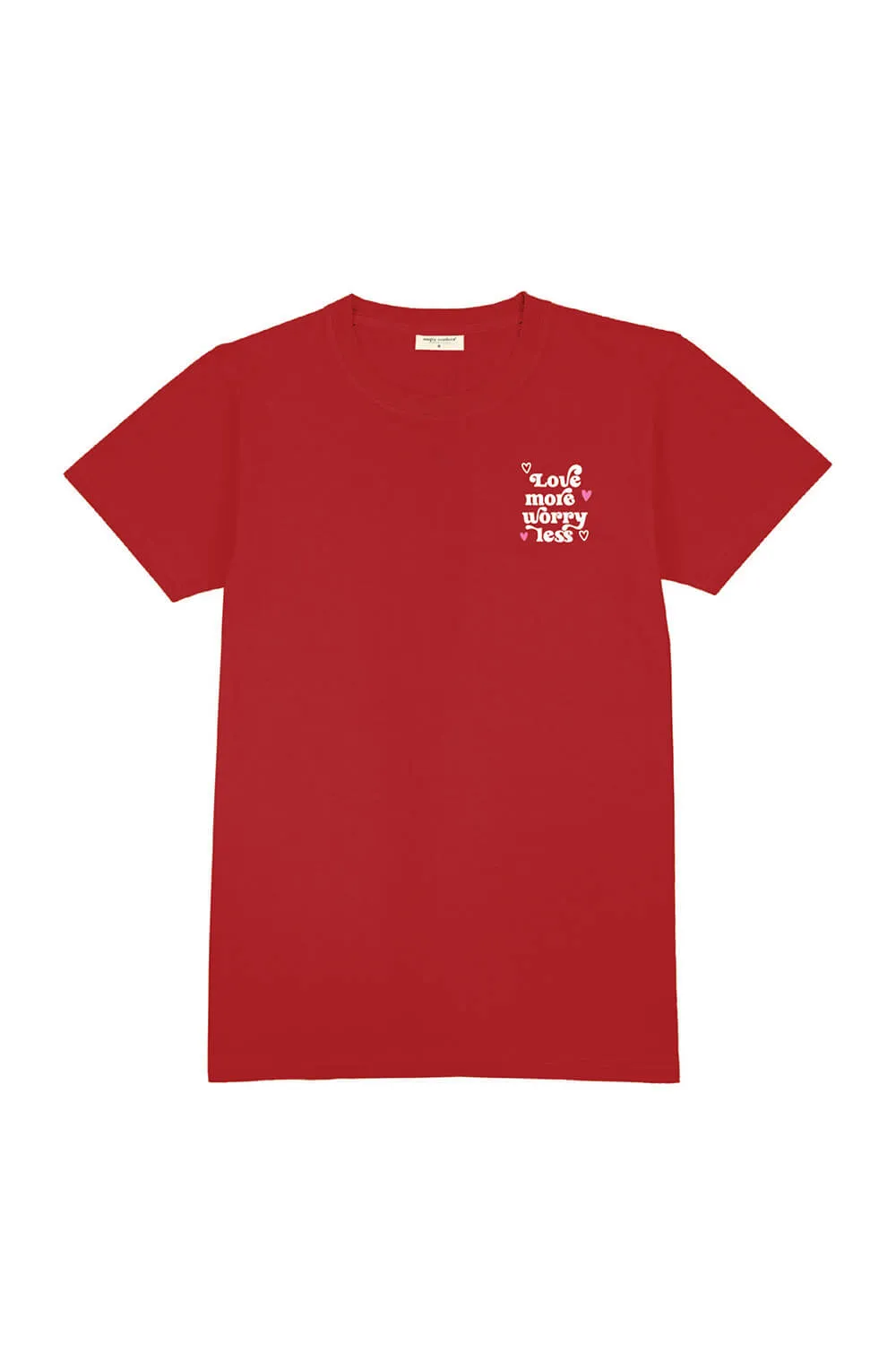 Simply Southern Plus Size Love More, Worry Less T-Shirt for Women in Red | EXT-SS-LOVEMORE-RED