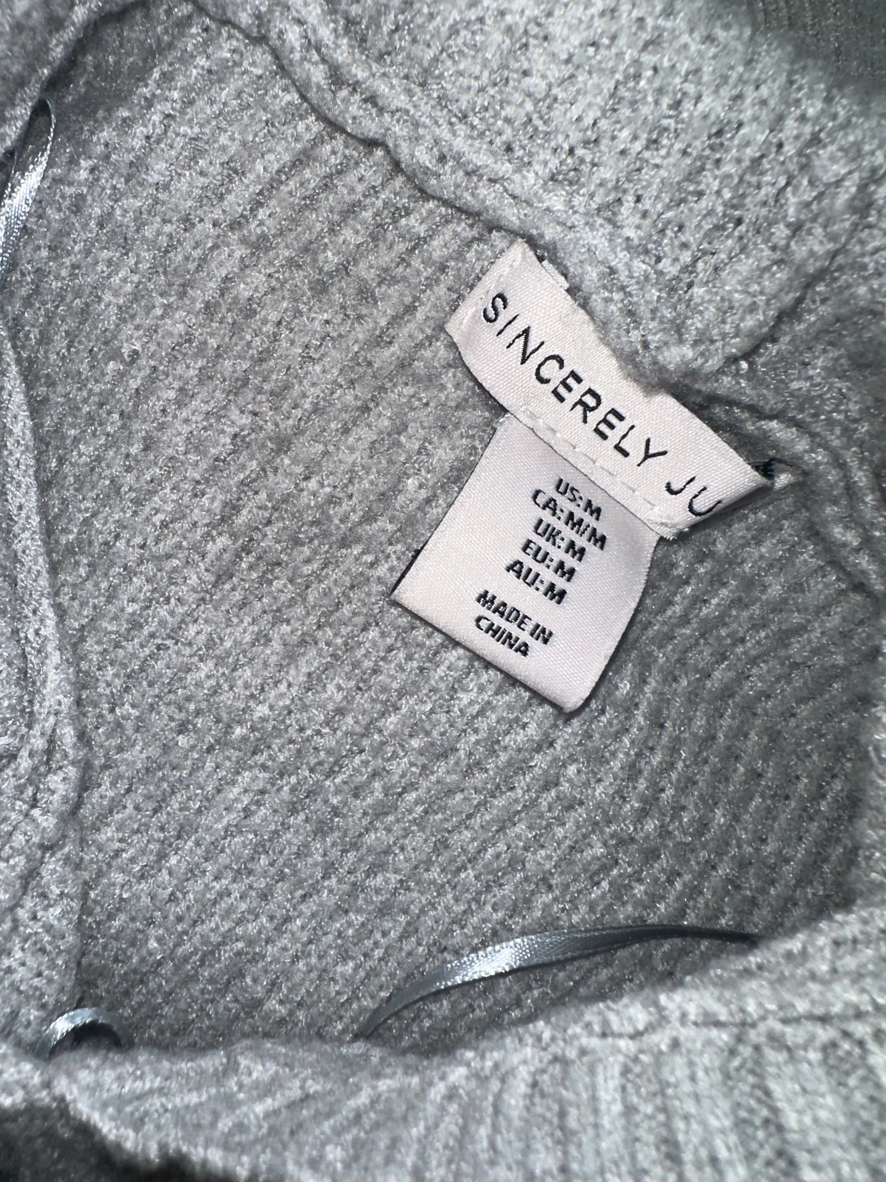 Sincerely Jules (Medium) Grey Knit Sweater Hoodie