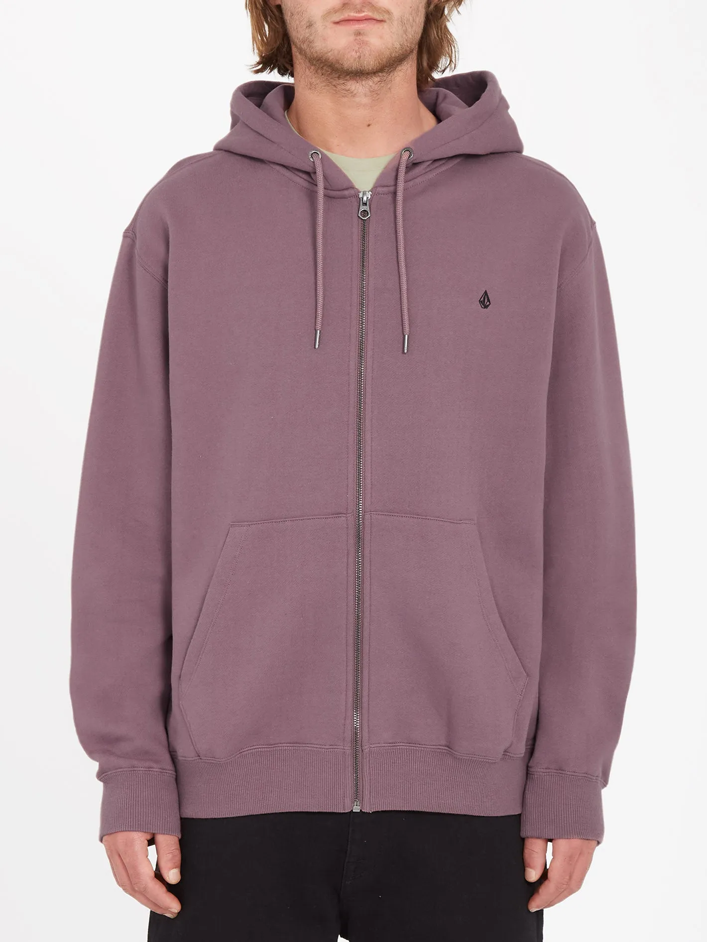 Single Stone Zip Hoodie - BORDEAUX BROWN