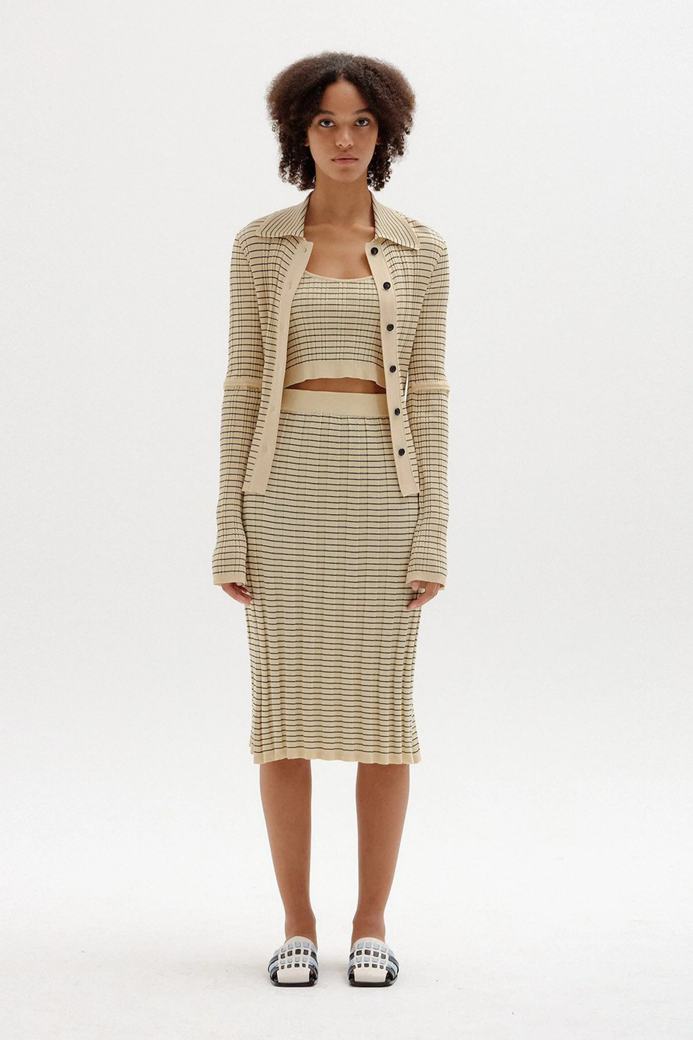 SINKY RIBBED KNIT CARDIGAN