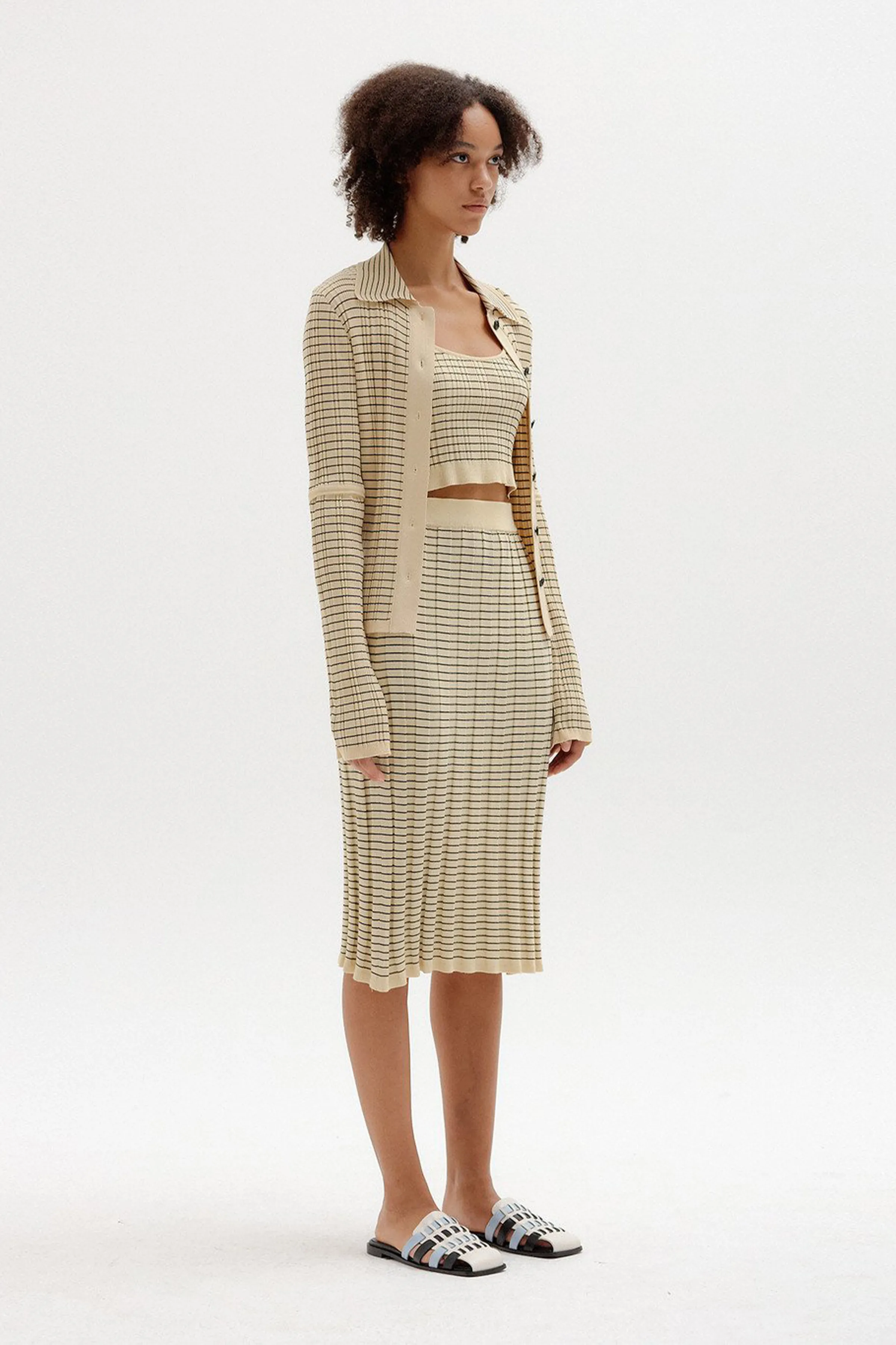 SINKY RIBBED KNIT CARDIGAN