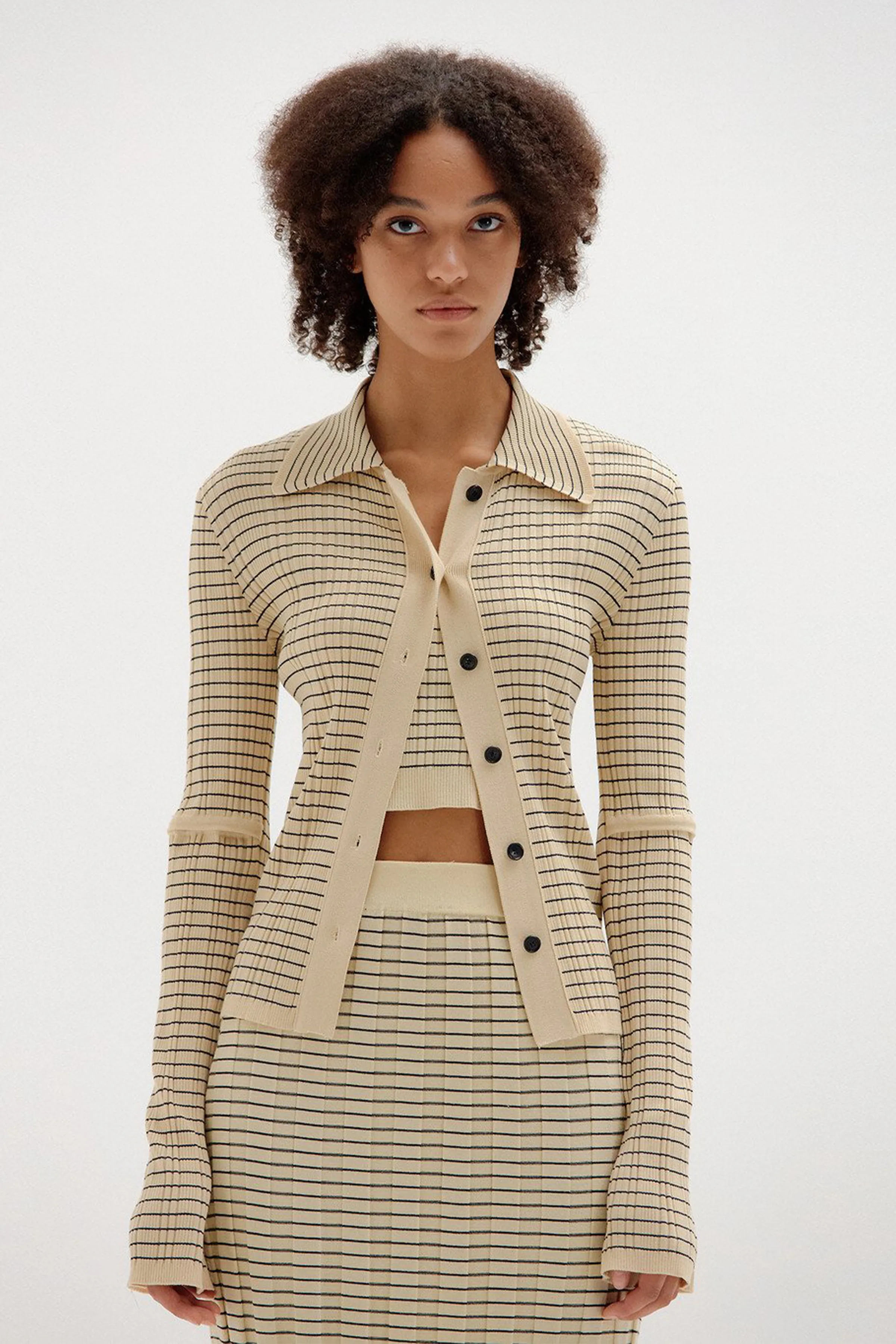 SINKY RIBBED KNIT CARDIGAN