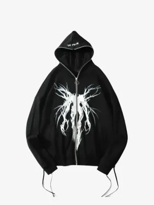 SKULL PUNK ZIP UP HOODIE