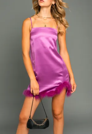 Sleeveless Feather Bottom Shift Dress