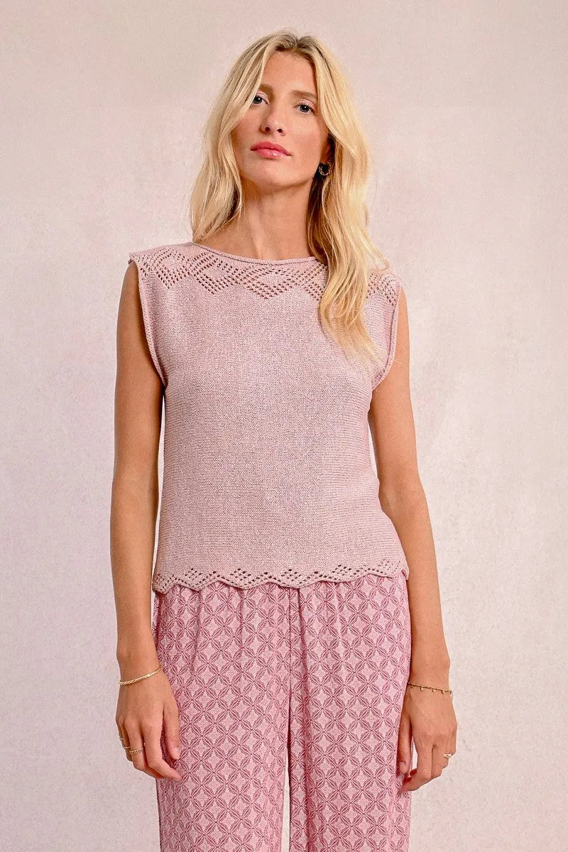 SLEEVELESS KNIT SWEATER