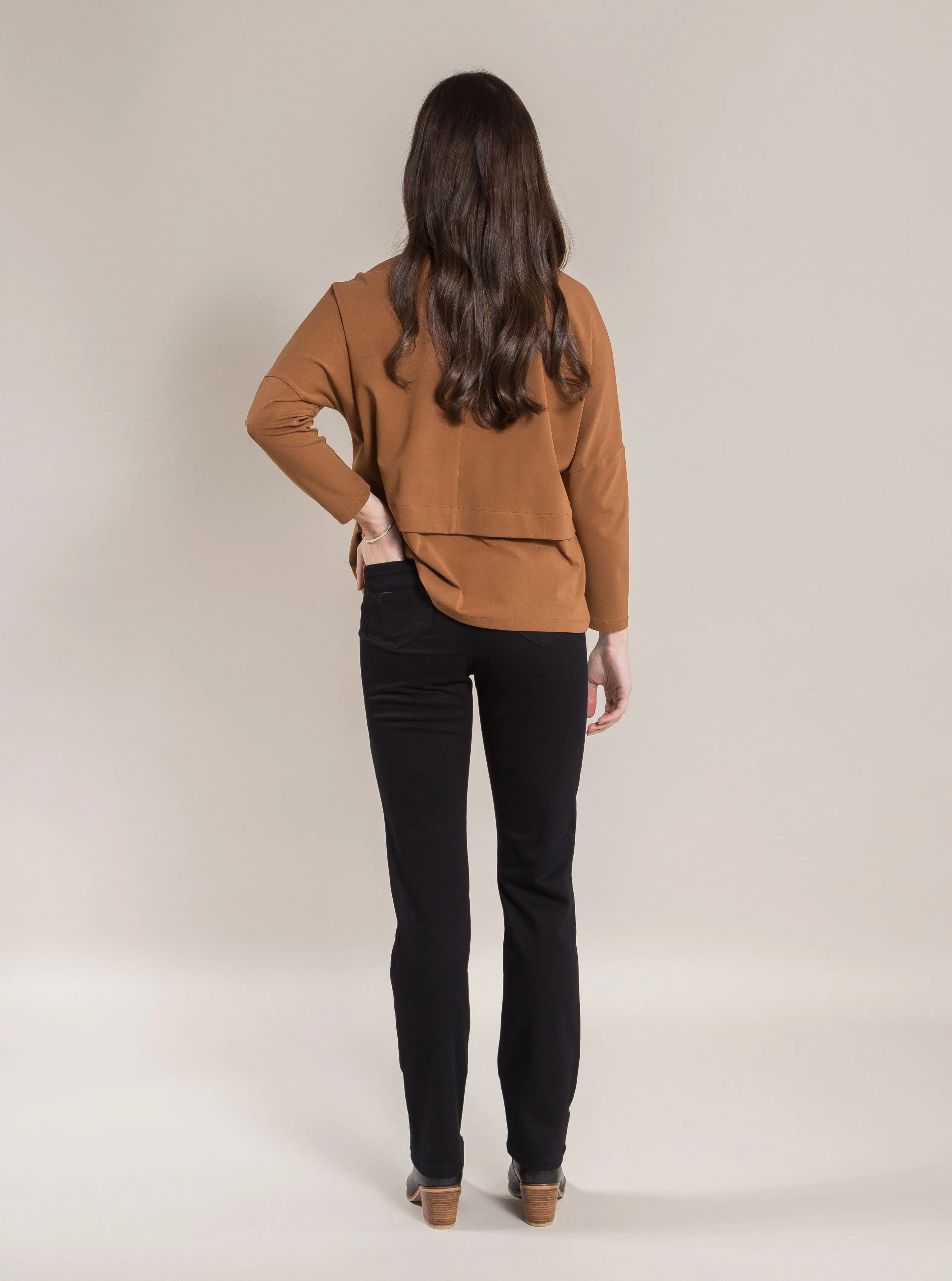 Slim Leg Knit Denim Pull On - Black