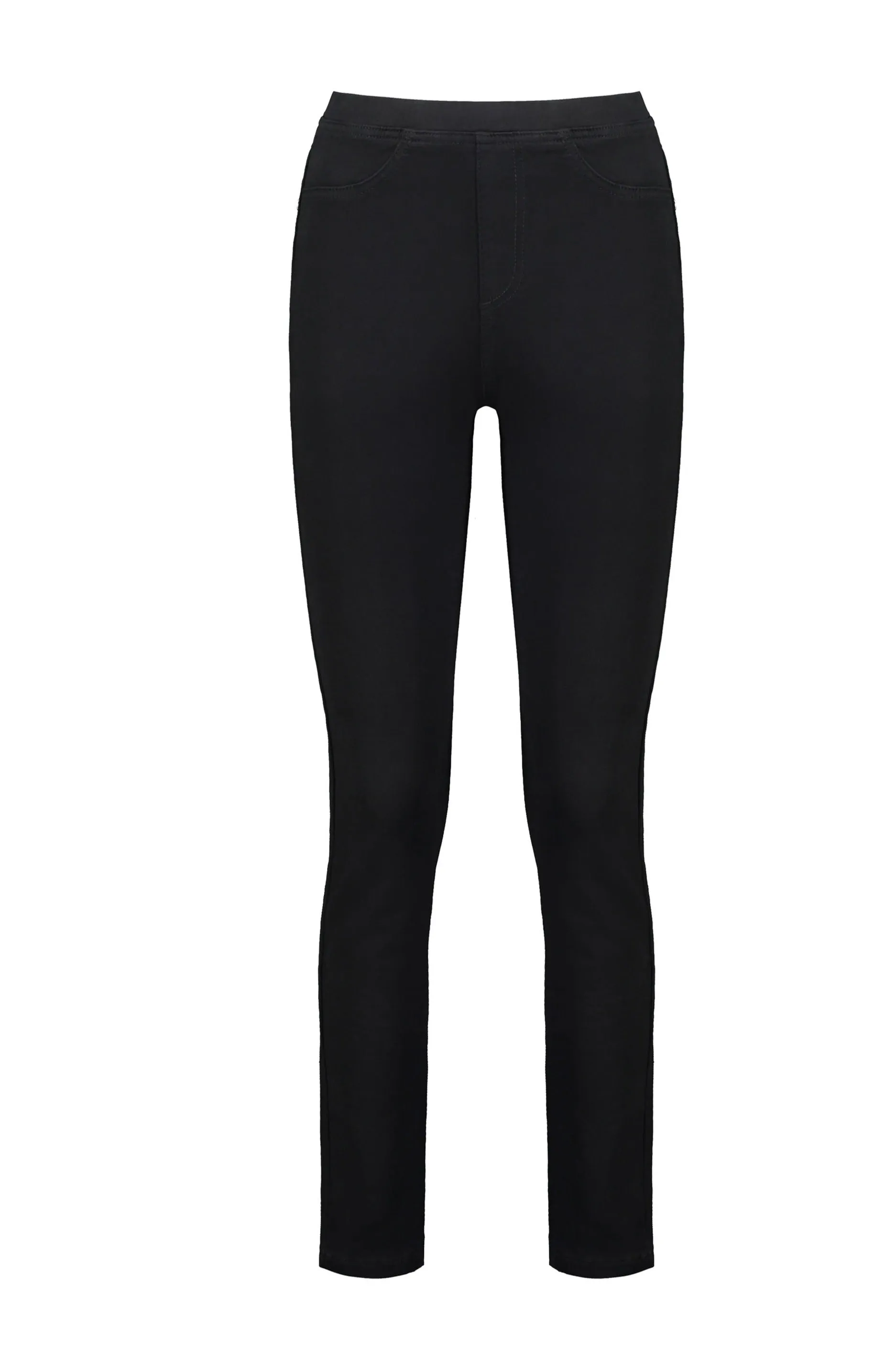 Slim Leg Knit Denim Pull On - Black