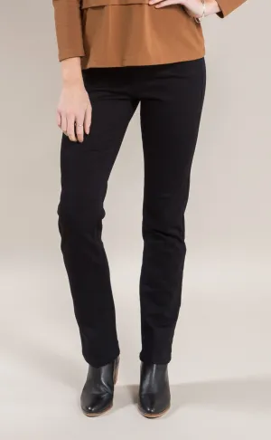 Slim Leg Knit Denim Pull On - Black
