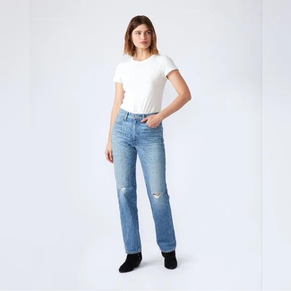 ⭐️SLVRLAKE Stella High Waist Slim Straight Leg Jeans in Badlands ⭐️