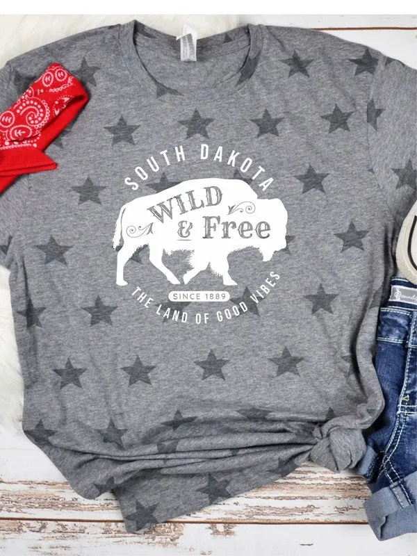 Stars Tee South Dakota Good Vibes