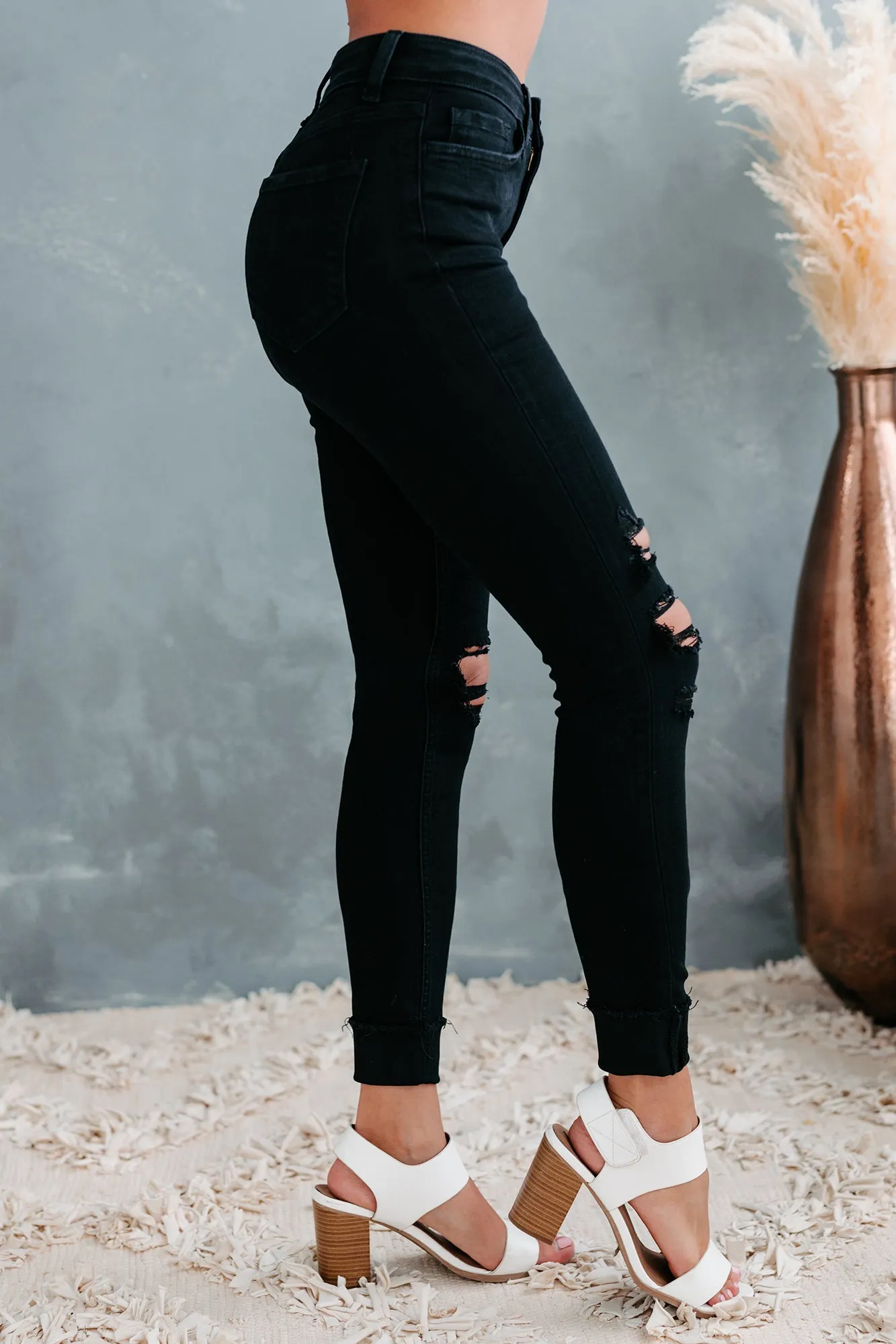 Stellan Flying Monkey High-Rise Distressed Skinny Jeans (Black)