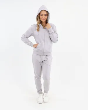 Stone Zip-Up Hoodie