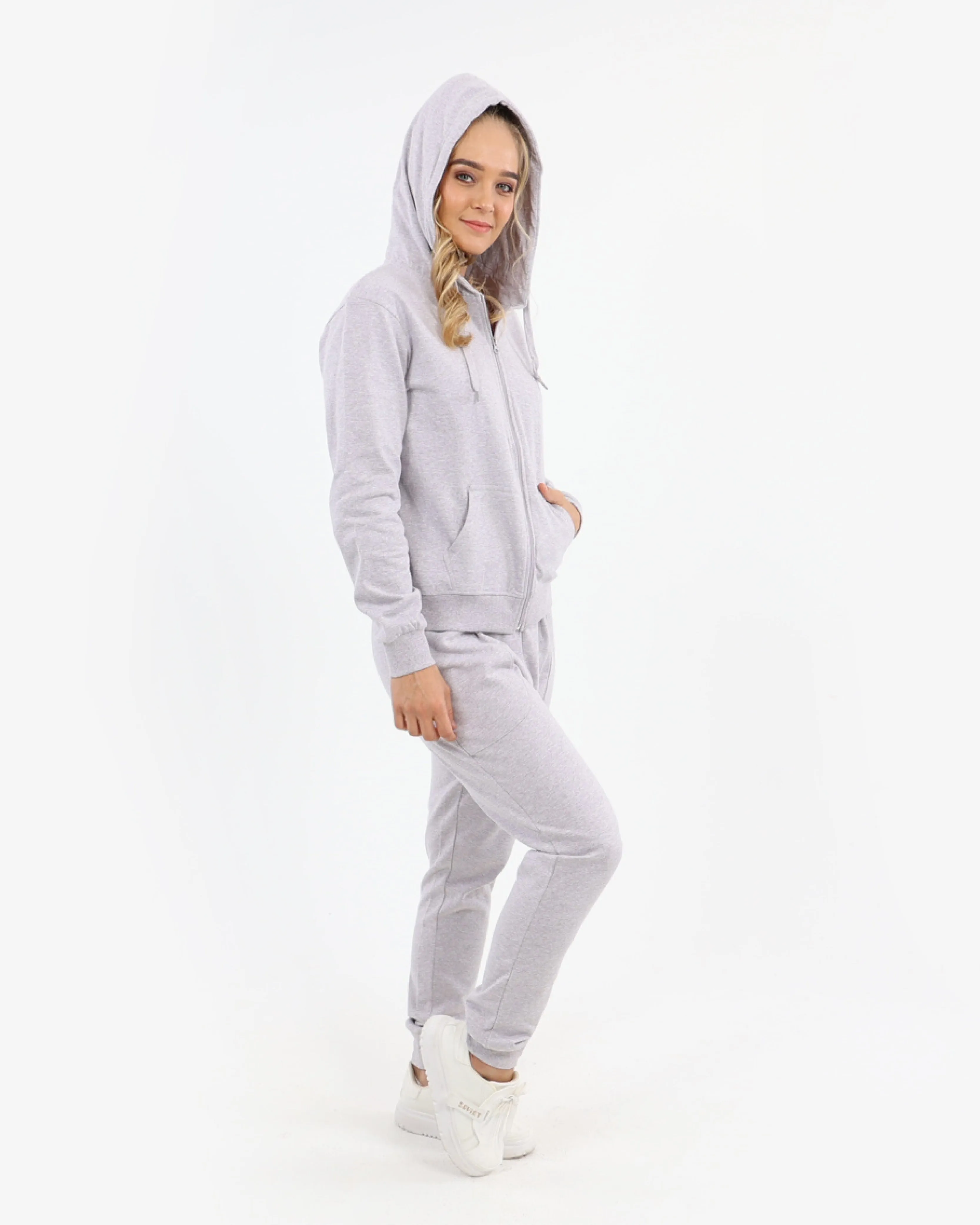 Stone Zip-Up Hoodie