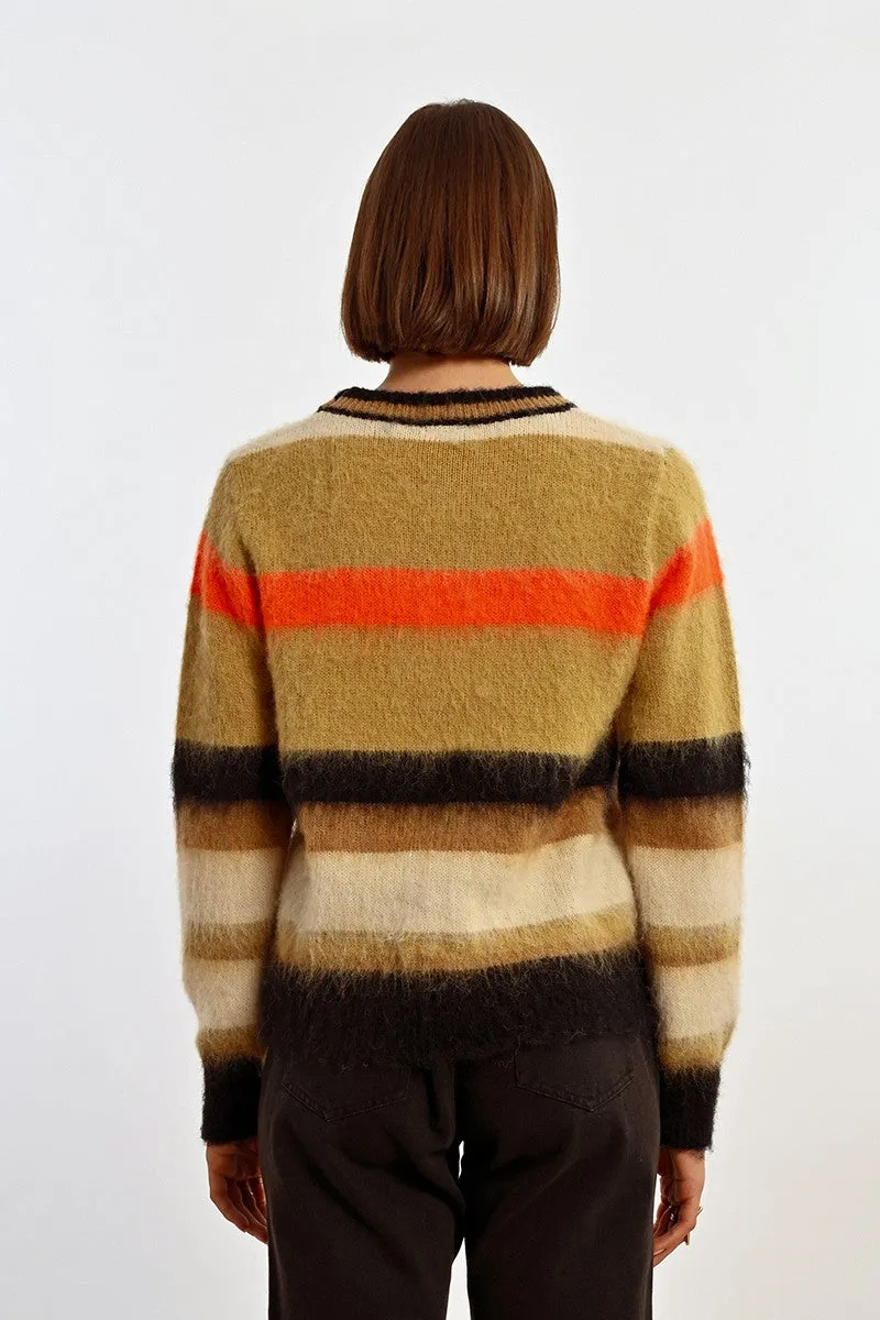 STRIPED SWEATER, PLUSH EFFECT
