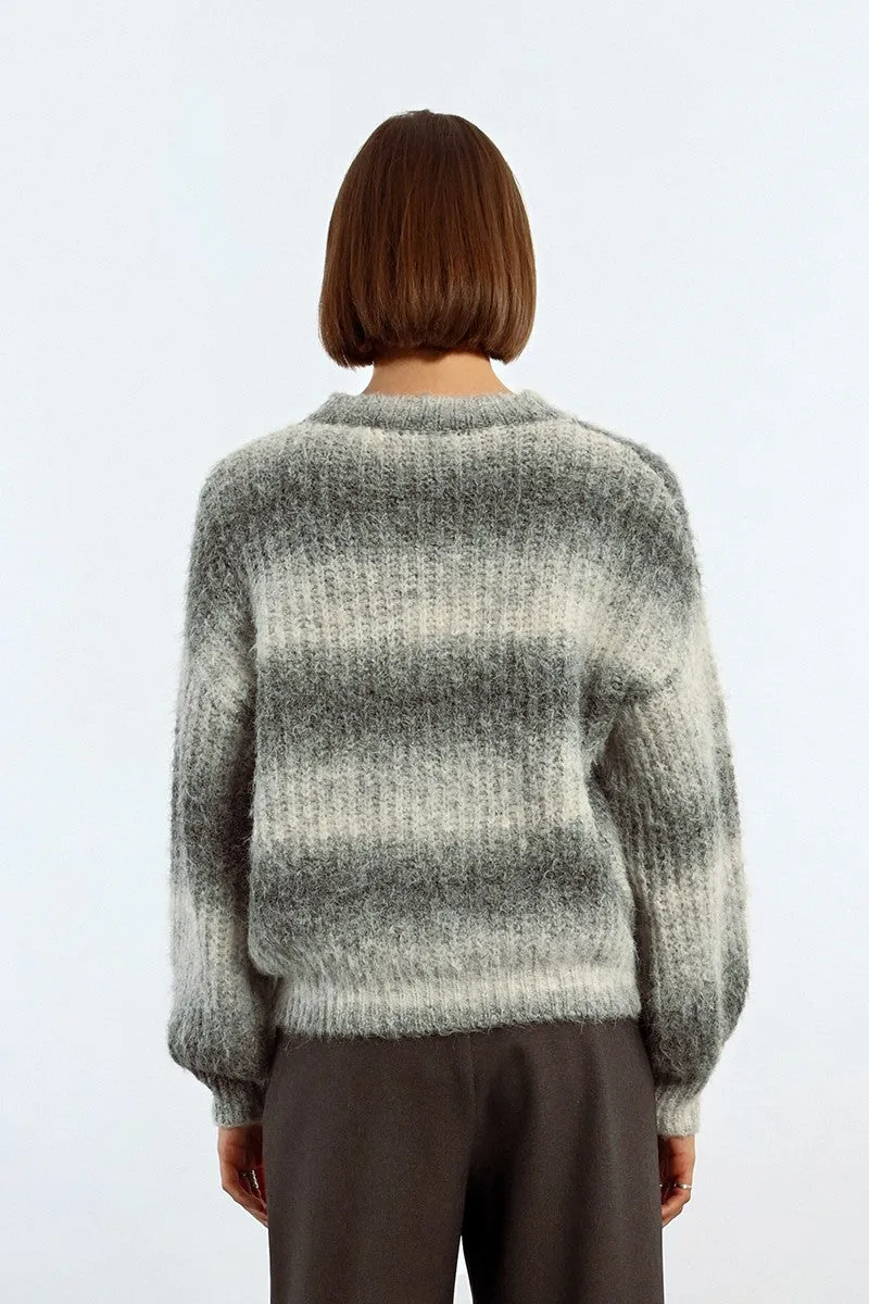 STRIPED TIE-DYE SWEATER