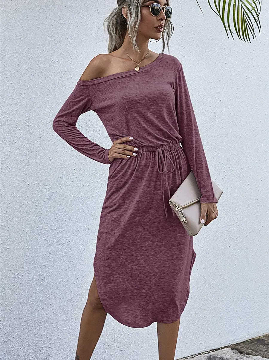 Stunncal Strapless Long Sleeve Split Dress