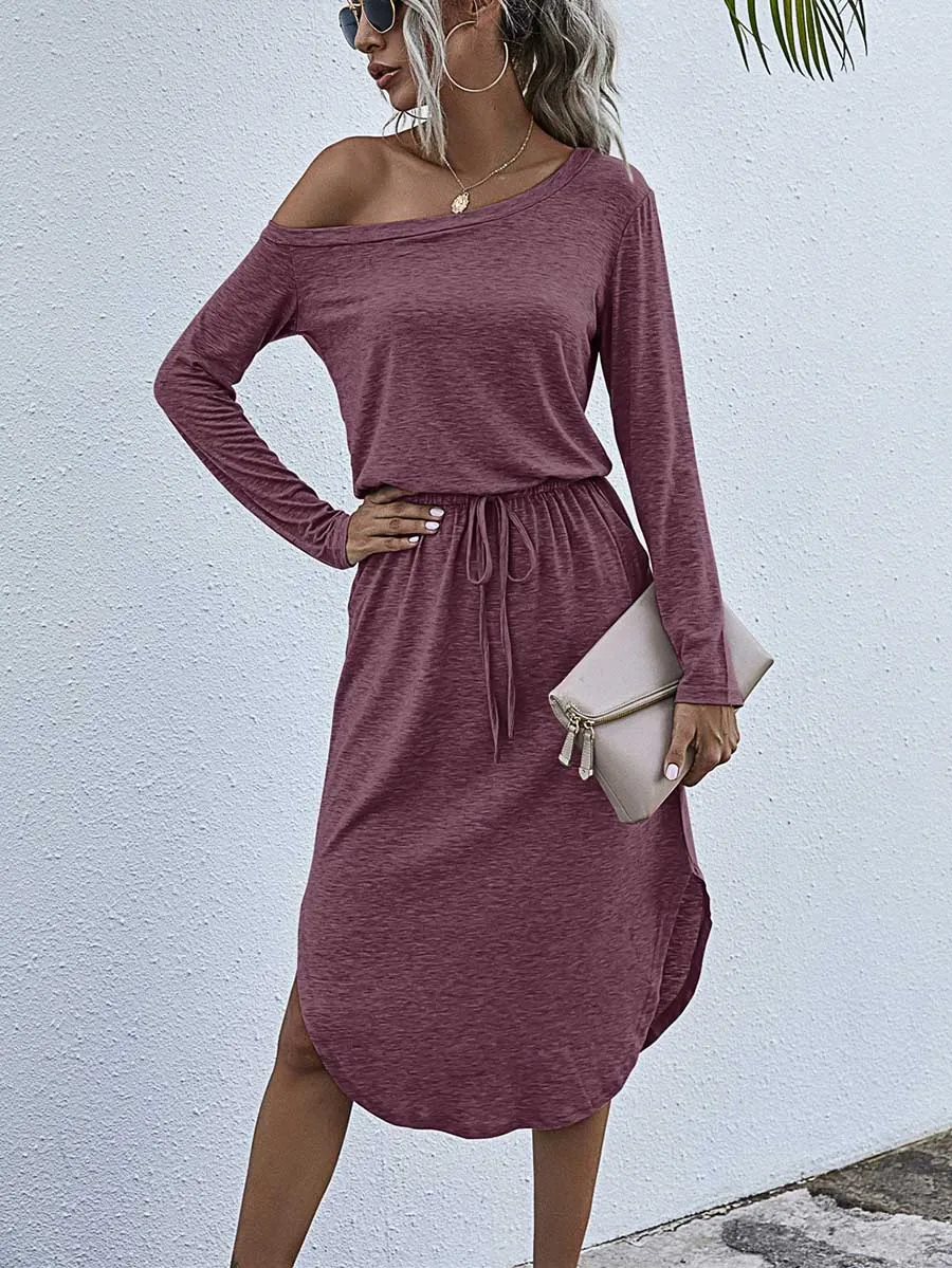 Stunncal Strapless Long Sleeve Split Dress