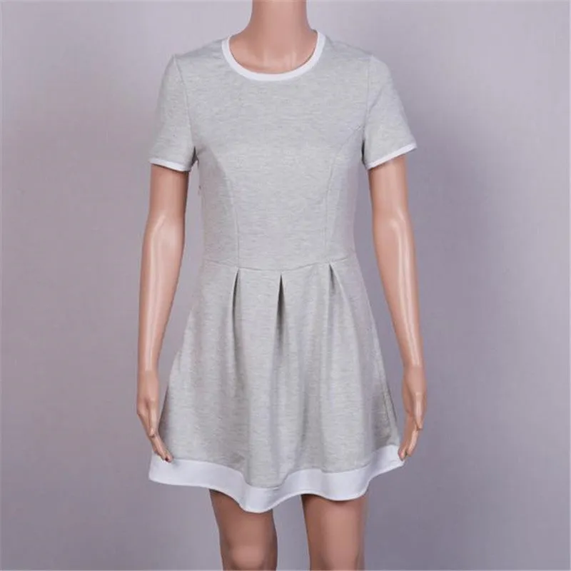 Summer dress women Sheath dresses Striped Dress Short Sleeve plus size women clothing dresses Mid-Calf