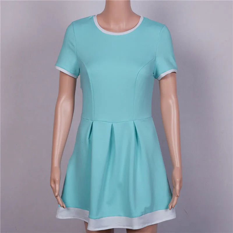 Summer dress women Sheath dresses Striped Dress Short Sleeve plus size women clothing dresses Mid-Calf