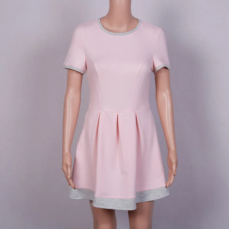 Summer dress women Sheath dresses Striped Dress Short Sleeve plus size women clothing dresses Mid-Calf