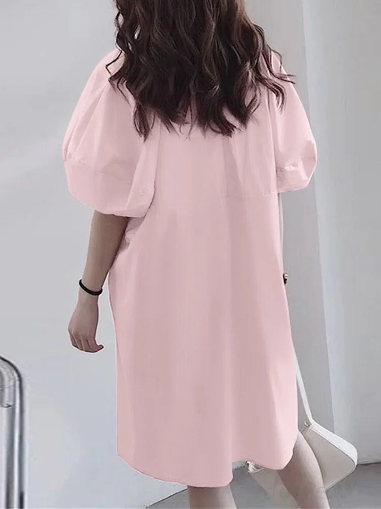 Summer Shift Dress Short Cotton Tee Dress