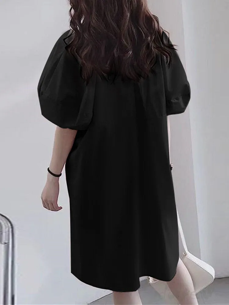 Summer Shift Dress Short Cotton Tee Dress