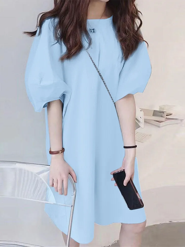 Summer Shift Dress Short Cotton Tee Dress