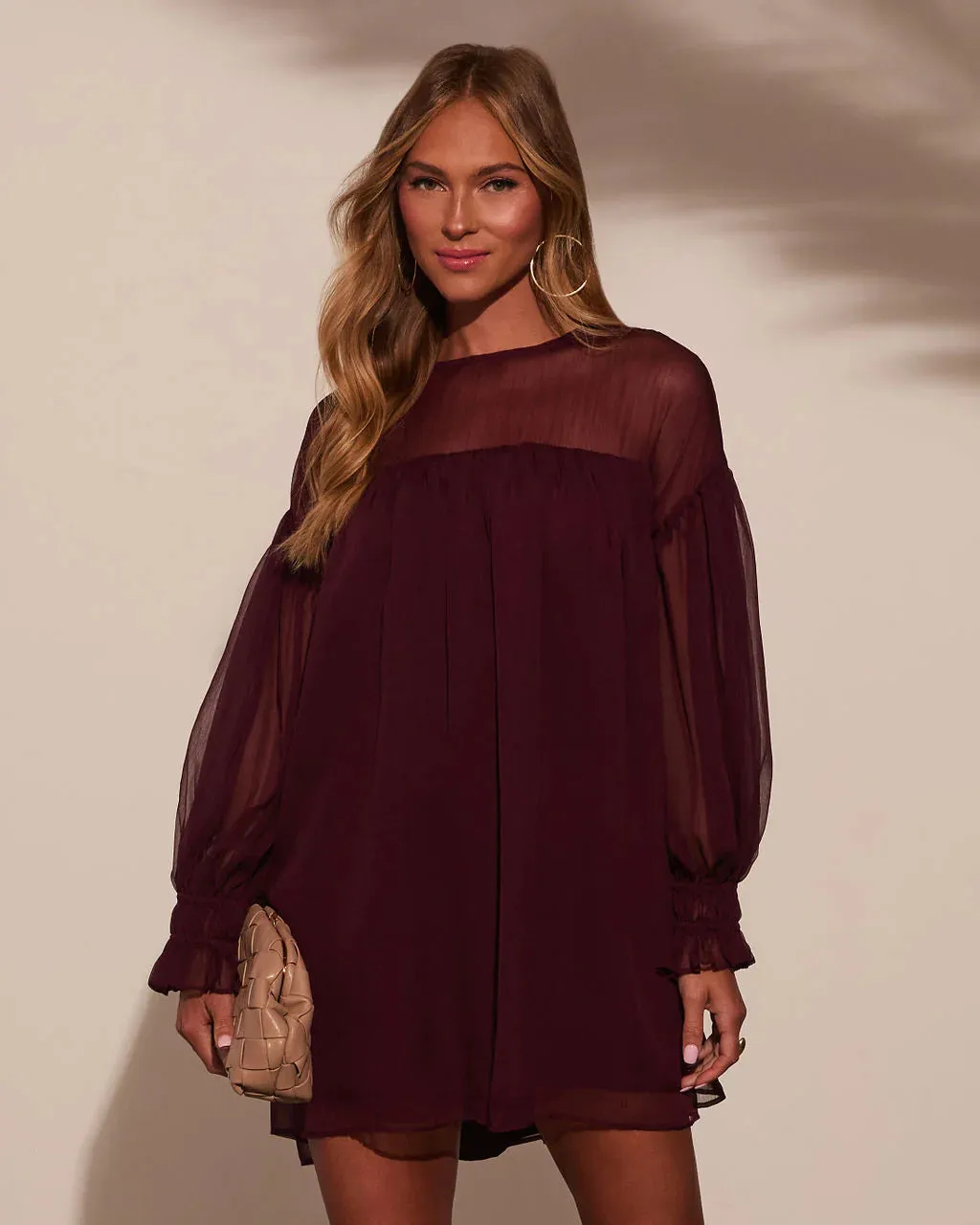 Sweet Soirée Chiffon Shift Mini Dress