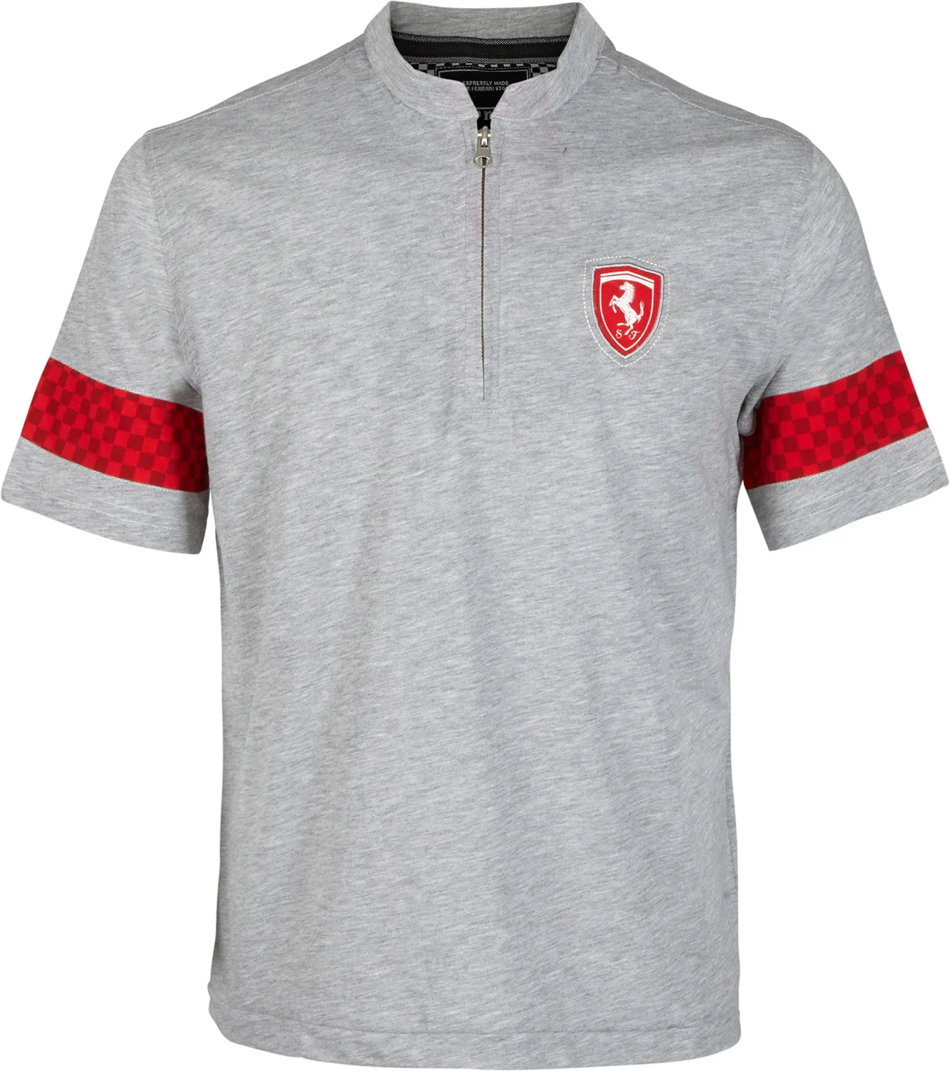 T-SHIRT Formula One 1 Scuderia Ferrari F1 Team Lewis Grey Zip NEW! Tee L