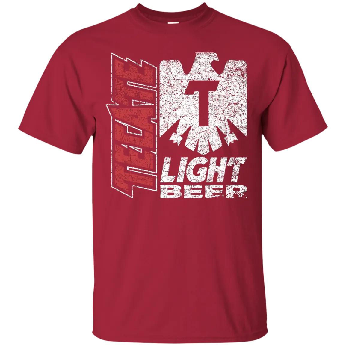 Tecate Beer T-Shirt Custom Designed White Red Worn Label Pattern