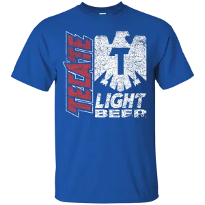 Tecate Beer T-Shirt Custom Designed White Red Worn Label Pattern