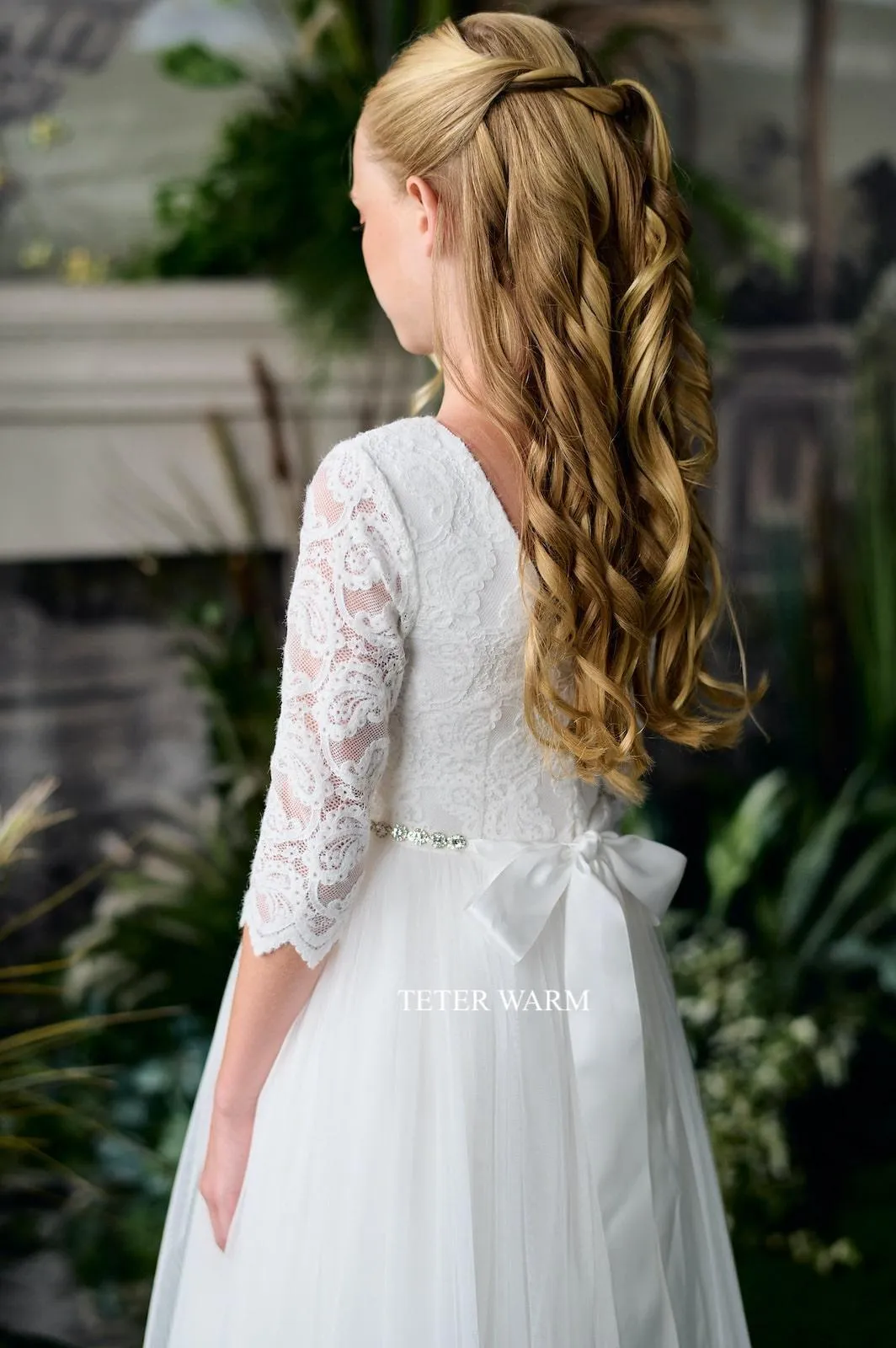 Teter Warm Girls Communion Off White Dress ES14