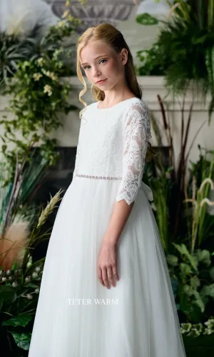 Teter Warm Girls Communion Off White Dress ES14