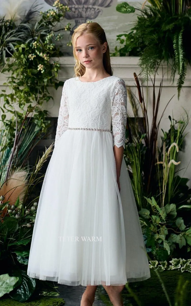 Teter Warm Girls Communion Off White Dress ES14