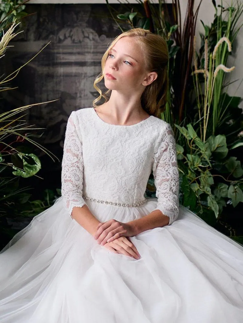 Teter Warm Girls Communion Off White Dress ES14