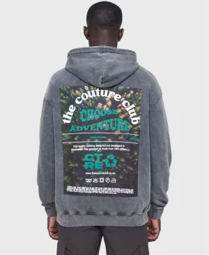 The Couture Club Choose Adventure Graphic Hoodie Acid Wash