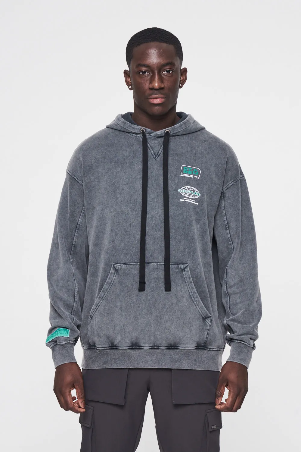 The Couture Club Choose Adventure Graphic Hoodie Acid Wash