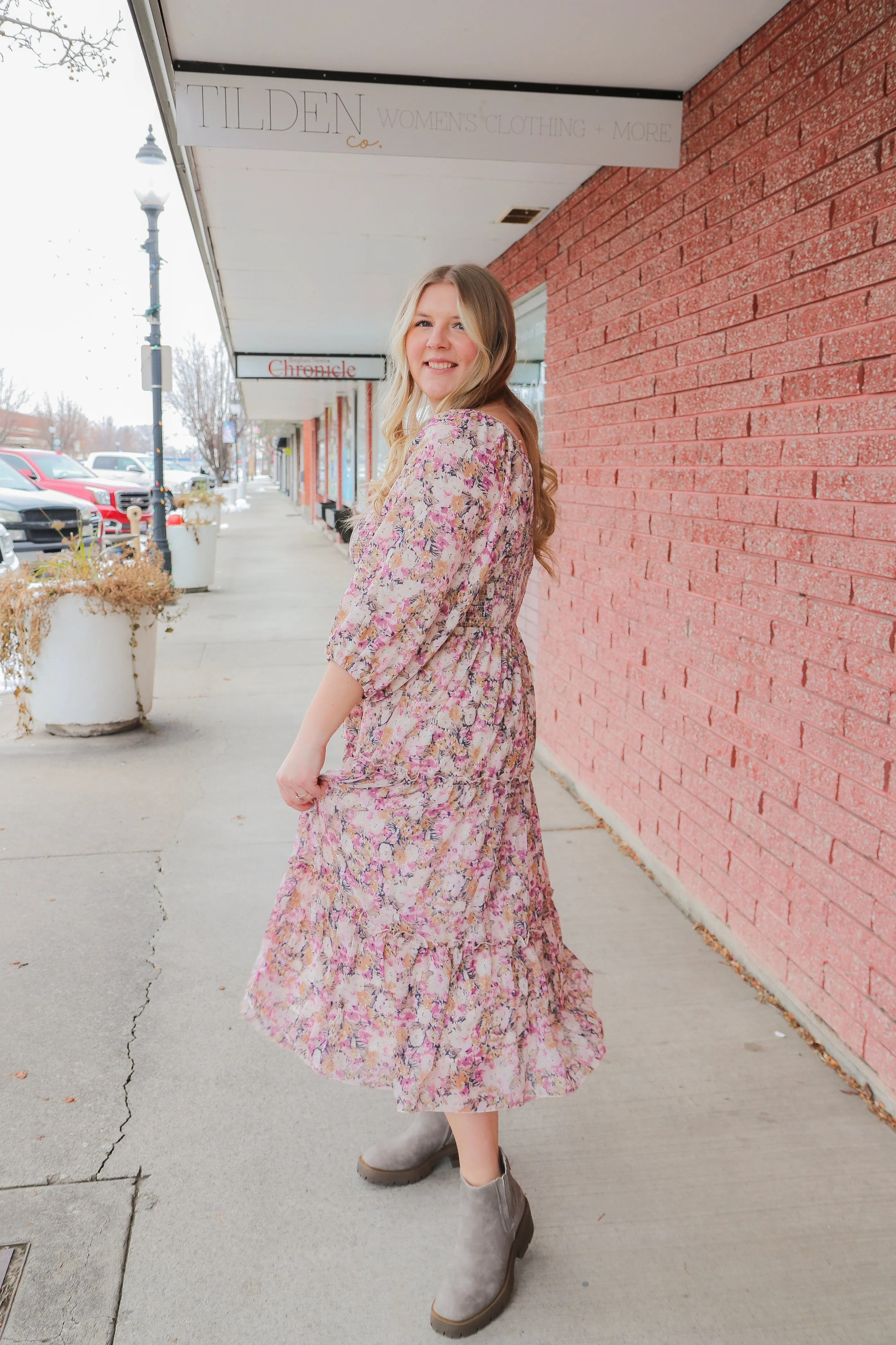The Greta Dress in Lavender Lotus