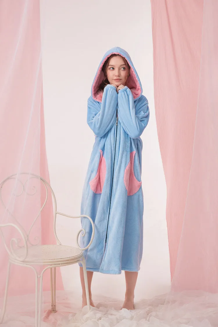 Thick Coral Fleece Extra Long Oversized Hoodie