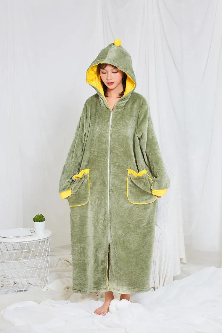 Thick Coral Fleece Extra Long Oversized Hoodie
