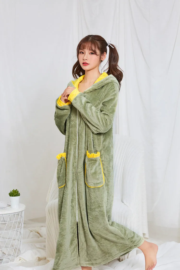 Thick Coral Fleece Extra Long Oversized Hoodie