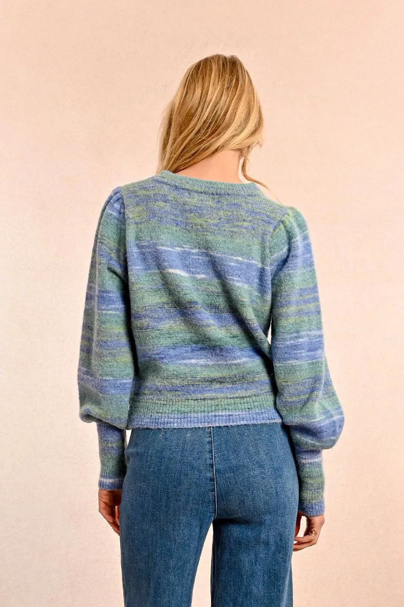 TIE & DYE STRIPED KNIT SWEATER