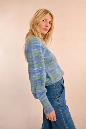 TIE & DYE STRIPED KNIT SWEATER