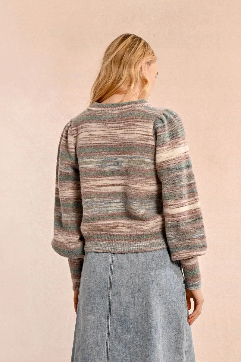 TIE & DYE STRIPED KNIT SWEATER
